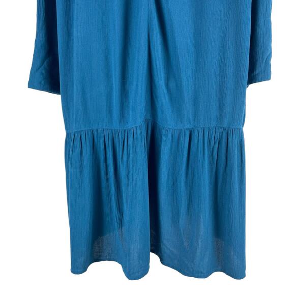 Soft Surroundings Mirabella Moroccan Ruffle Dress Lagenlook Teal Size M - Picture 7 of 8